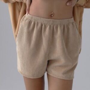 Urban Renewal Vintage Women S Beige Casual Remade Overdyed Corduroy Short